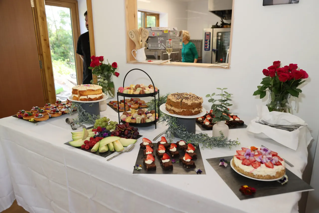 Cakes, fruit and pastries prepared for the Centre’s opening